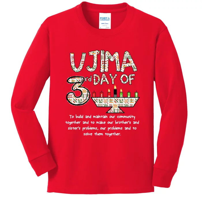 Kwanzaa Seven Principles Ujima 3 Rd Day Of Kwanzaa Kids Long Sleeve Shirt