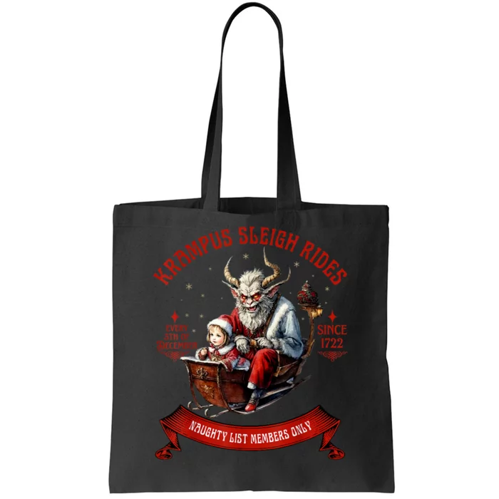 Krampus Sleigh Rides Merry Krampus Christmas Xmas Horror Tote Bag