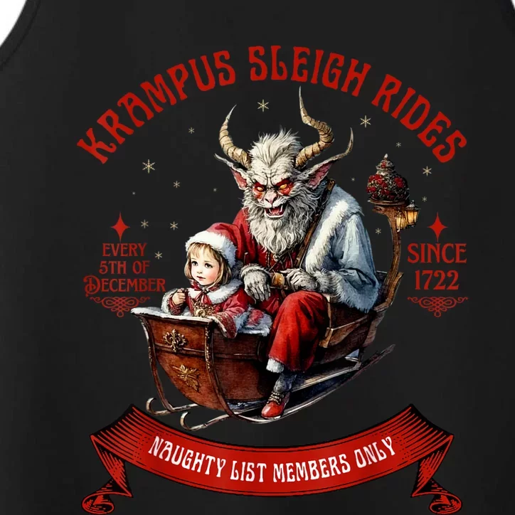 Krampus Sleigh Rides Merry Krampus Christmas Xmas Horror Performance Tank