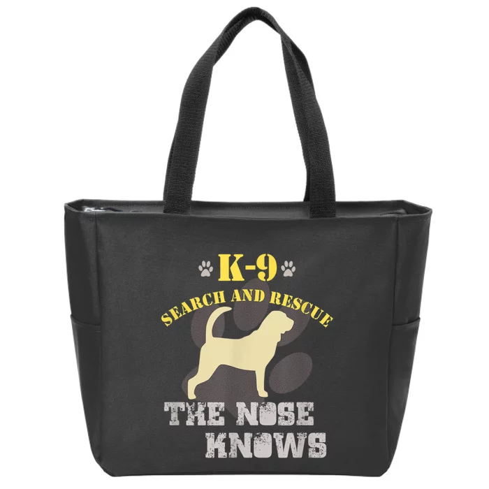 K9 Search & Rescue Dog Team Bloodhound Tracking SAR K9 Zip Tote Bag