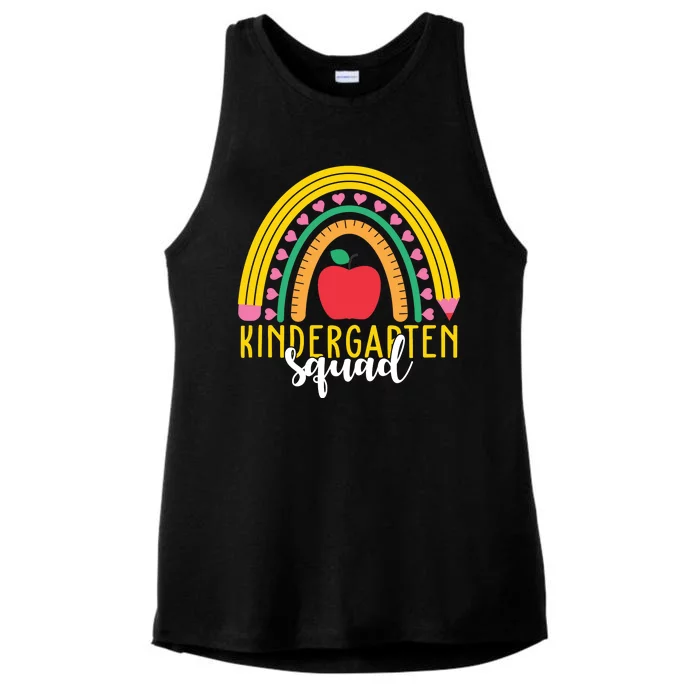 Kindergarten Squad Rainbow Education Ladies Tri-Blend Wicking Tank