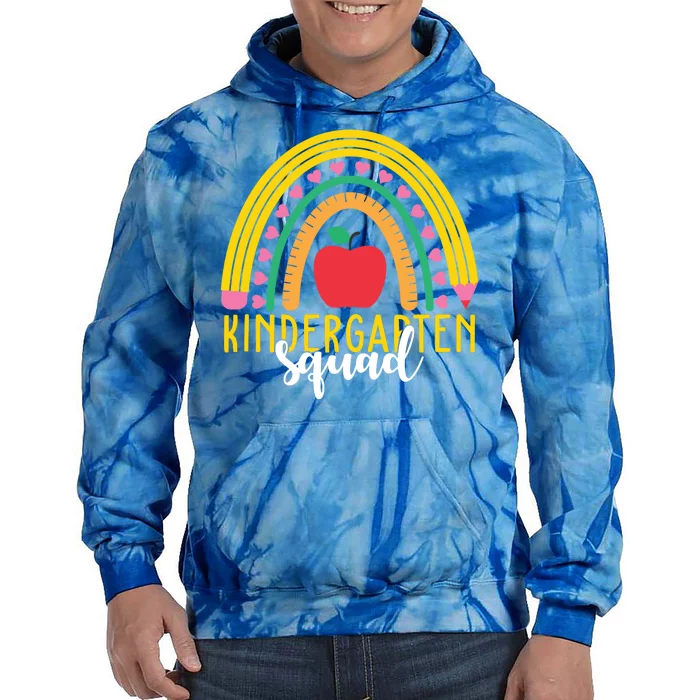 Kindergarten Squad Rainbow Education Tie Dye Hoodie