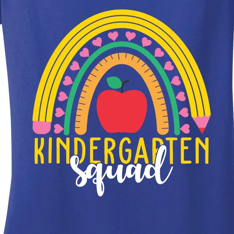 Kindergarten Squad Rainbow Education Women's V-Neck T-Shirt