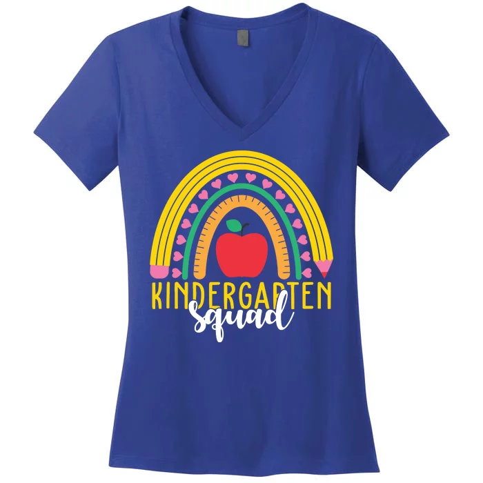 Kindergarten Squad Rainbow Education Women's V-Neck T-Shirt