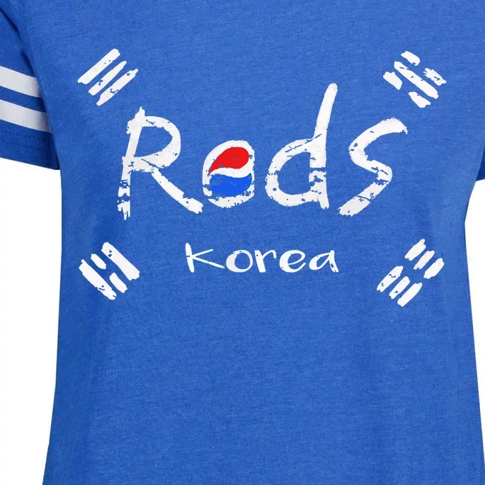 Korean Soccer Red With Korean Flag Enza Ladies Jersey Football T-Shirt