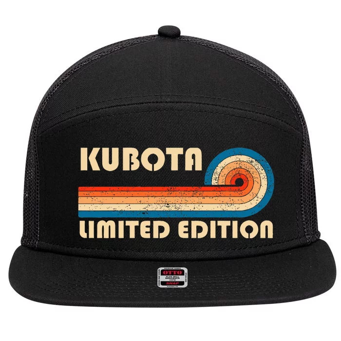 Kubota Surname Retro Vintage 80s 90s Birthday Reunion 7 Panel Mesh Trucker Snapback Hat