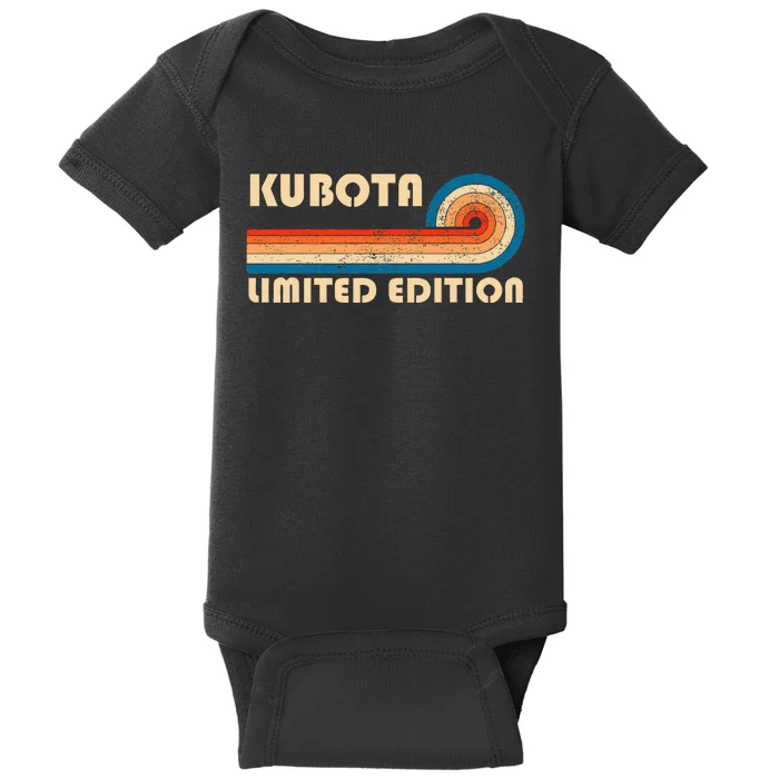 Kubota Surname Retro Vintage 80s 90s Birthday Reunion Baby Bodysuit