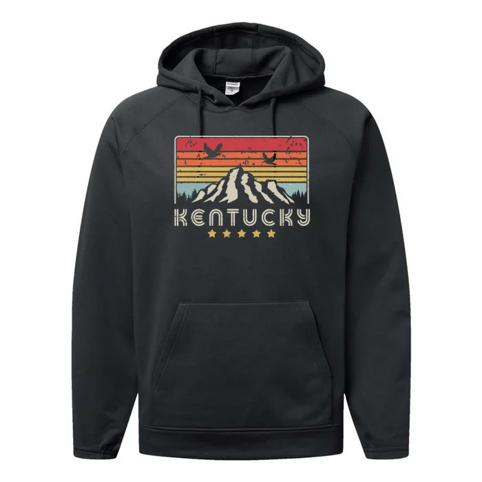 Kentucky Shirts Retro Style Ky Usa Performance Fleece Hoodie