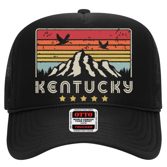 Kentucky Shirts Retro Style Ky Usa High Crown Mesh Trucker Hat