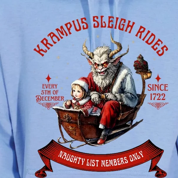 Krampus Sleigh Rides Merry Krampus Christmas Xmas Horror Unisex Surf Hoodie