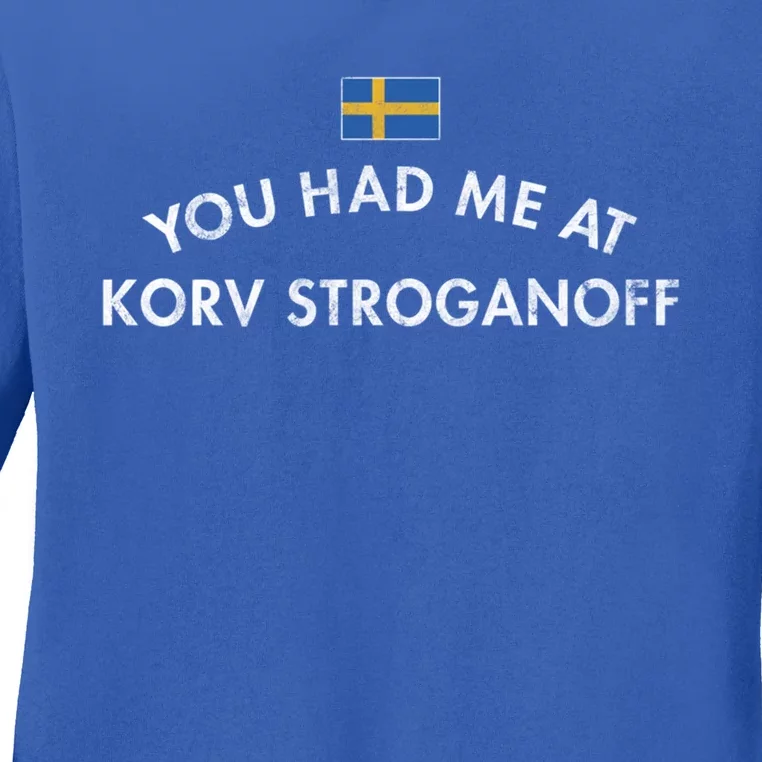 Korv Stroganoff Sausage Swedish Dish Stew Tomato Paste Cream Gift Ladies Long Sleeve Shirt