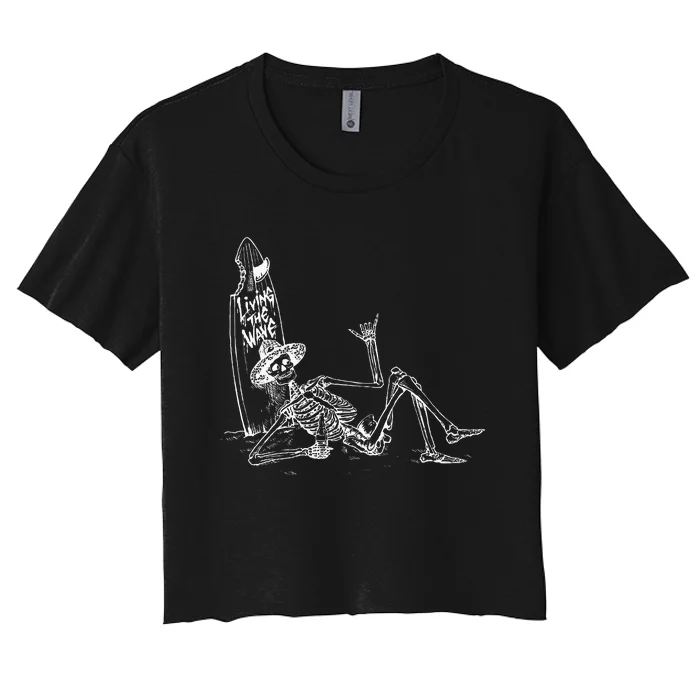 Koloa Surf Skeleton Women's Crop Top Tee