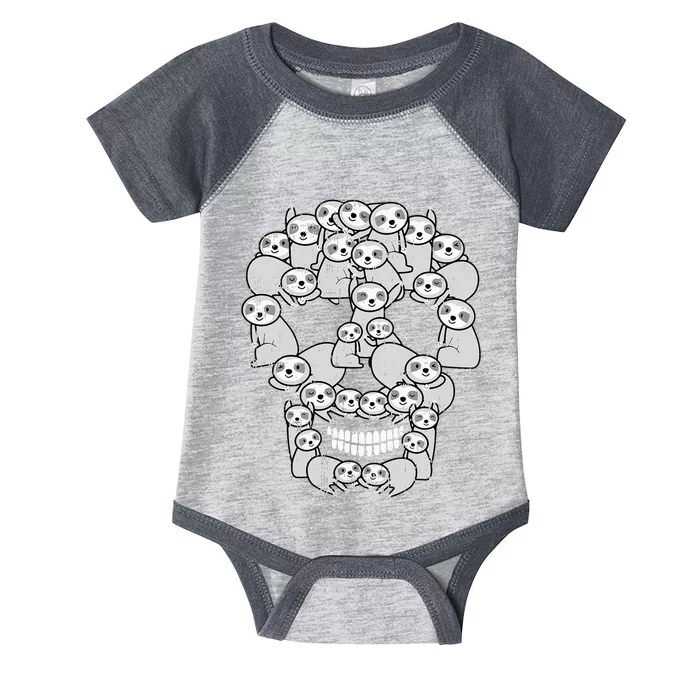 Kawaii Sloth Skull Skeleton Costume Funny Halloween Gift Infant Baby Jersey Bodysuit