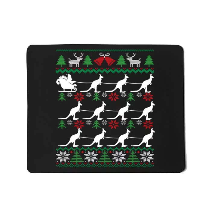 Kangaroo Santa Sleigh Funny Australian Ugly Christmas Mousepad