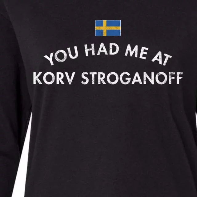 Korv Stroganoff Sausage Swedish Dish Stew Tomato Paste Cream Gift Womens Cotton Relaxed Long Sleeve T-Shirt