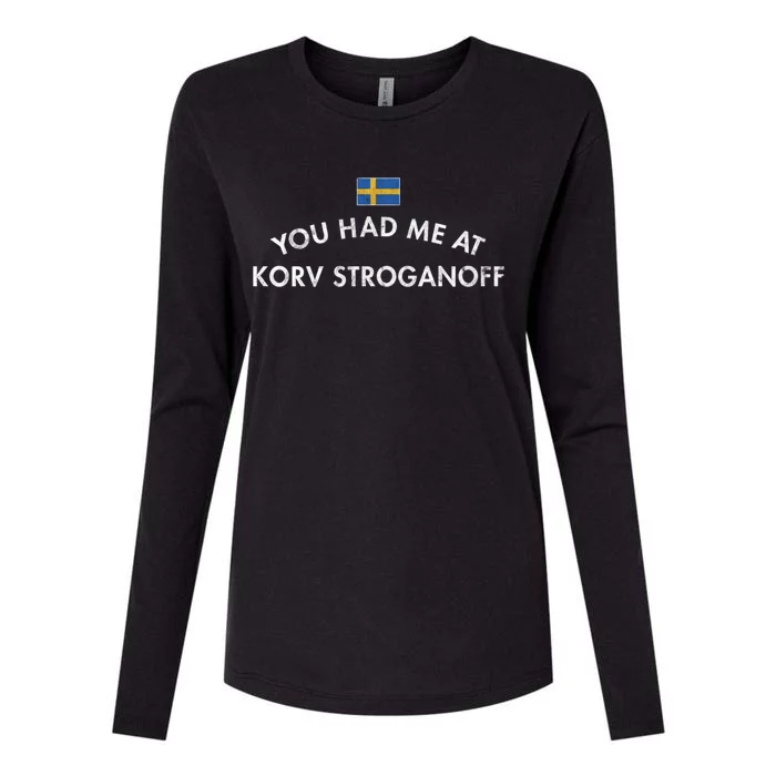 Korv Stroganoff Sausage Swedish Dish Stew Tomato Paste Cream Gift Womens Cotton Relaxed Long Sleeve T-Shirt