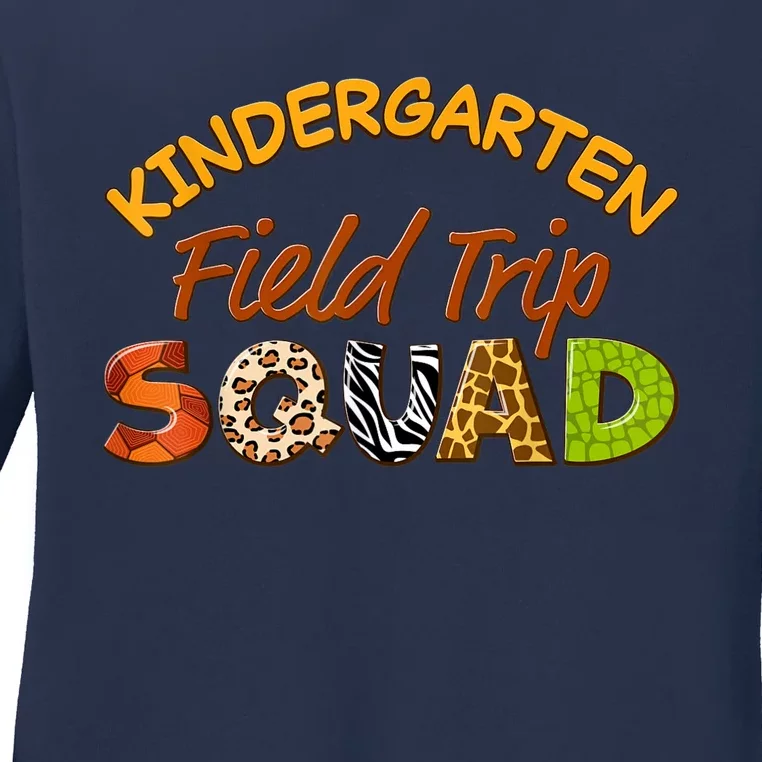 Kindergarten Students School Zoo Field Trip Squad Matching Ladies Long Sleeve Shirt