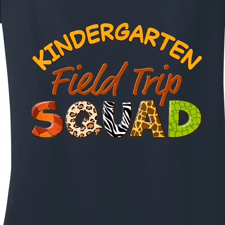 Kindergarten Students School Zoo Field Trip Squad Matching Women's V-Neck T-Shirt