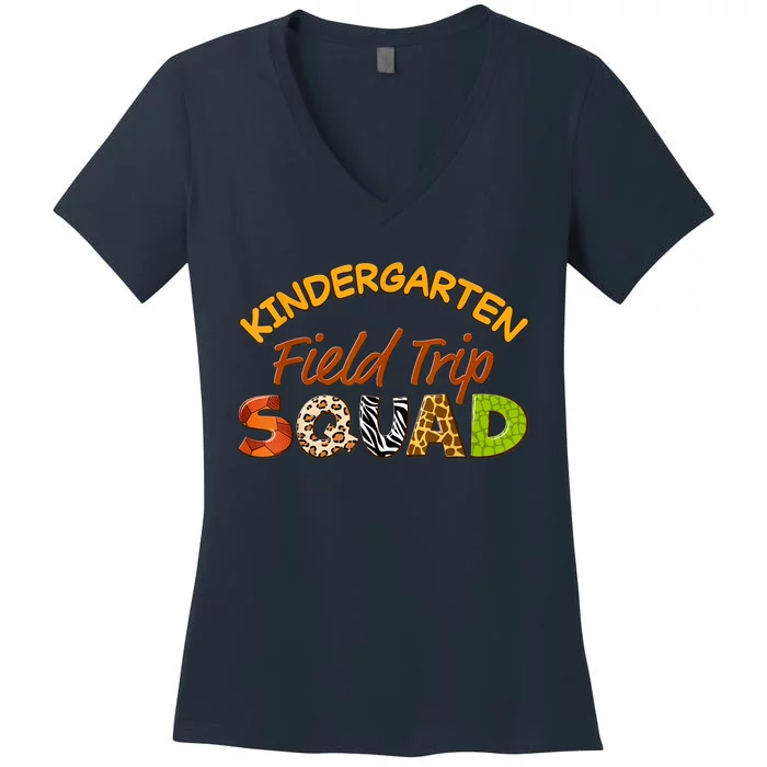 Kindergarten Students School Zoo Field Trip Squad Matching Women's V-Neck T-Shirt