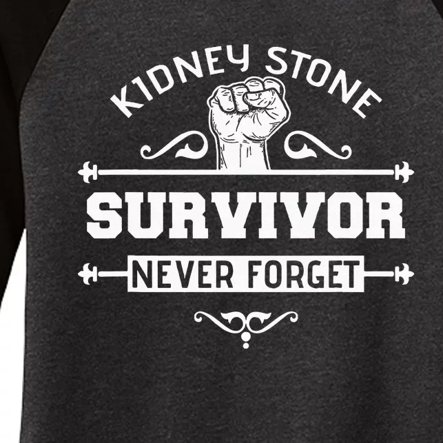 Kidney Stone Survivor Sarcastic Gift Women's Tri-Blend 3/4-Sleeve Raglan Shirt