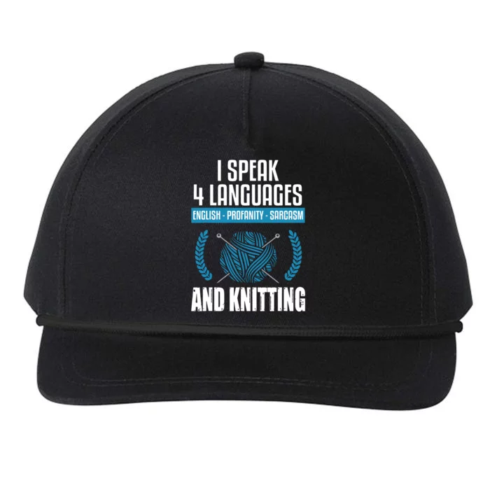 Knitting Shirts Sarcastic Knitting Saying Funny Knitter Snapback Five-Panel Rope Hat