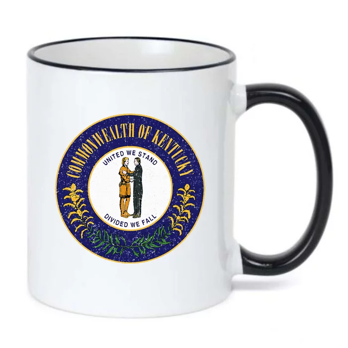 Kentucky State Seal Flag Black Color Changing Mug