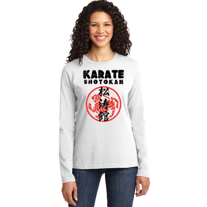 Karate Shotokan Tiger Symbol Martial Ladies Long Sleeve Shirt