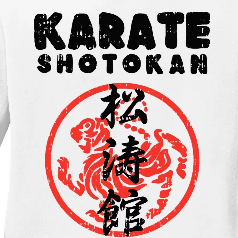 Karate Shotokan Tiger Symbol Martial Ladies Long Sleeve Shirt