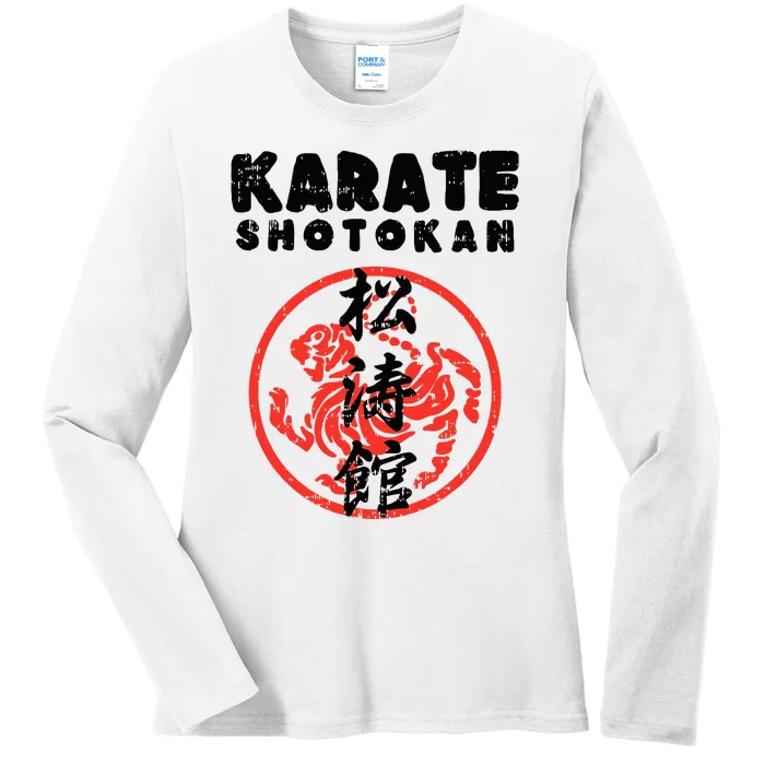 Karate Shotokan Tiger Symbol Martial Ladies Long Sleeve Shirt