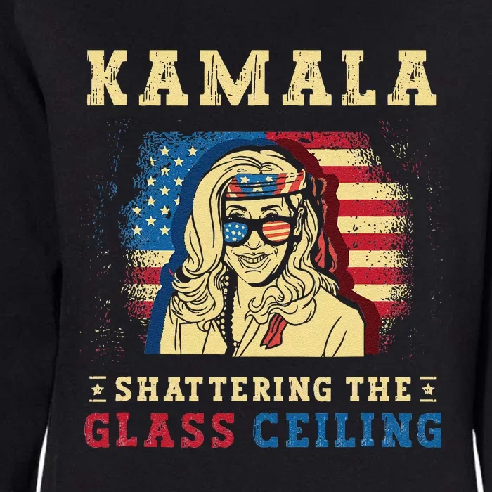 Kamala Shattering The Glass Ceiling Kamala Harris Womens California Wash Sweatshirt