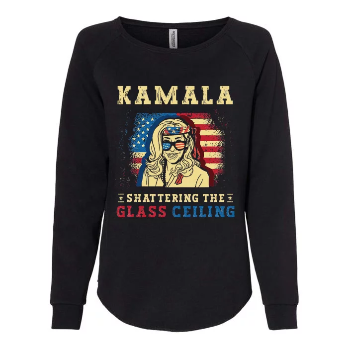 Kamala Shattering The Glass Ceiling Kamala Harris Womens California Wash Sweatshirt