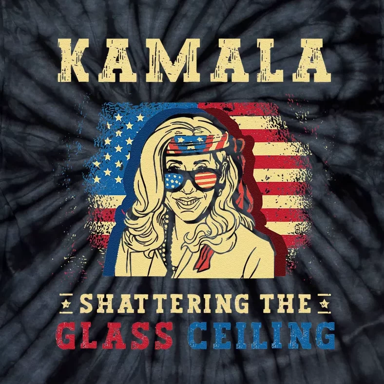 Kamala Shattering The Glass Ceiling Kamala Harris Tie-Dye T-Shirt