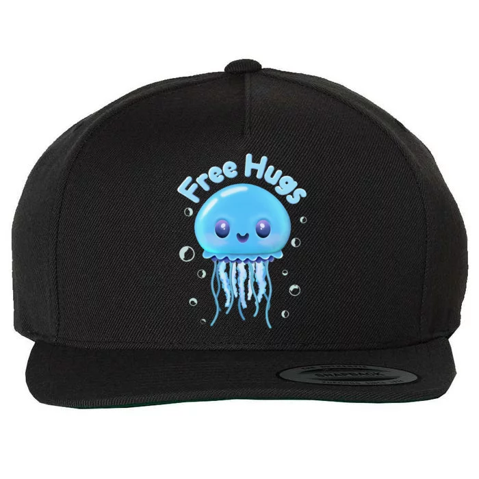 Kimmy Sting The “Free Hugs” Jellyfish Playful Illustration Wool Snapback Cap