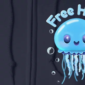 Kimmy Sting The “Free Hugs” Jellyfish Playful Illustration Full Zip Hoodie