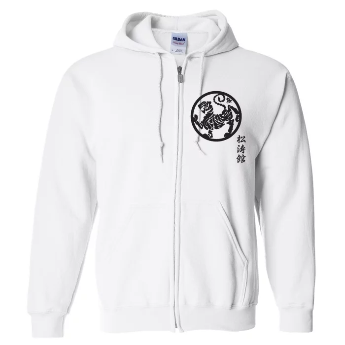 Karate Shotokan Tiger Martial Arts Shotokan Calligraphy Full Zip Hoodie