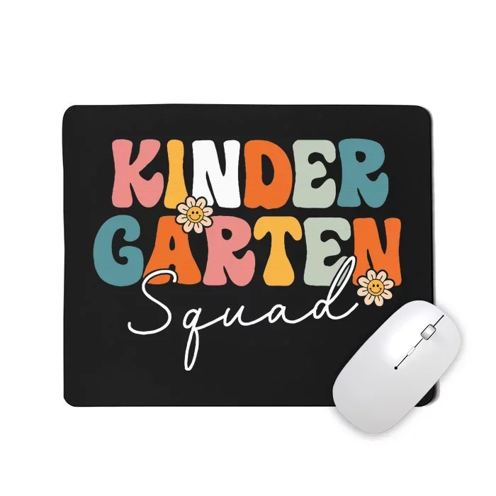 Kindergarten Squad Team Retro Groovy First Day Of School Mousepad