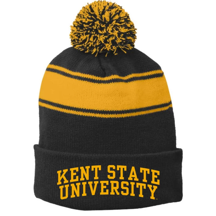 Kent State University Golden Flashes Stripe Pom Pom Beanie