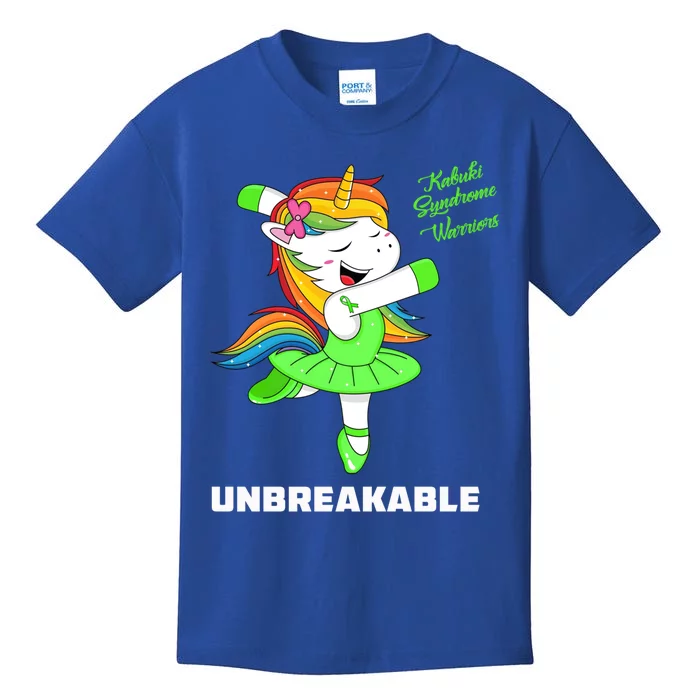 Kabuki Syndrome Unicorn Unbreakable Kabuki Syndrome Warrior Gift Kids T-Shirt