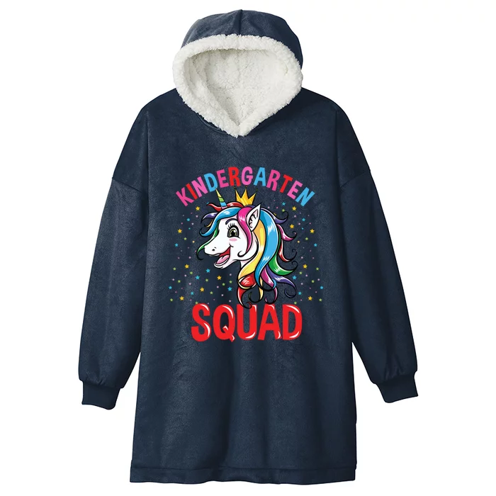 Kindergarten Squad Unicorn Back To School Cool Gift Hooded Wearable Blanket