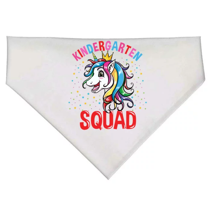 Kindergarten Squad Unicorn Back To School Cool Gift USA-Made Doggie Bandana