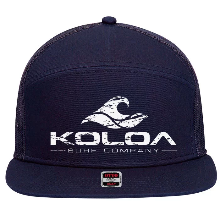 Koloa Surf Vintage Wave Logo Graphic Surf 7 Panel Mesh Trucker Snapback Hat