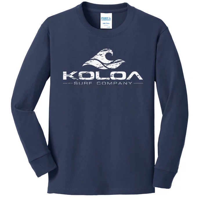 Koloa Surf Vintage Wave Logo Graphic Surf Kids Long Sleeve Shirt