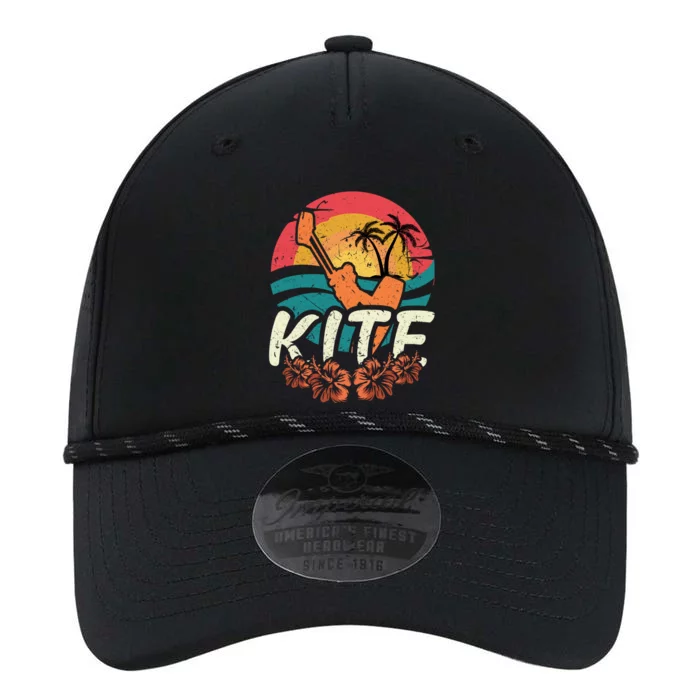 Kite Surfer Vintage Sunset Caribic Island Retro Kite Surfing Great Gift Performance The Dyno Cap