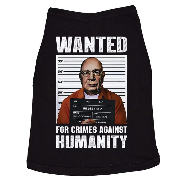 Klaus Schwab Wanted For Crimes Against Humanity Poster Doggie Tank