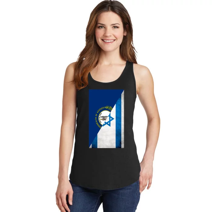 Kentucky Stands With Israeli Flag Kentucky Flag Ladies Essential Tank