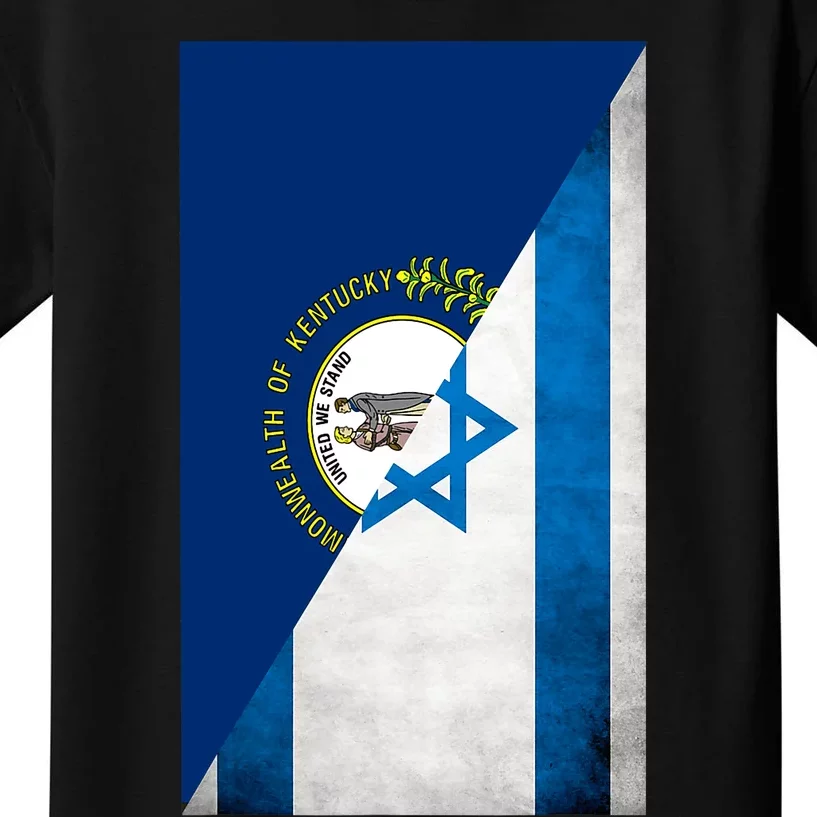 Kentucky Stands With Israeli Flag Kentucky Flag Kids T-Shirt