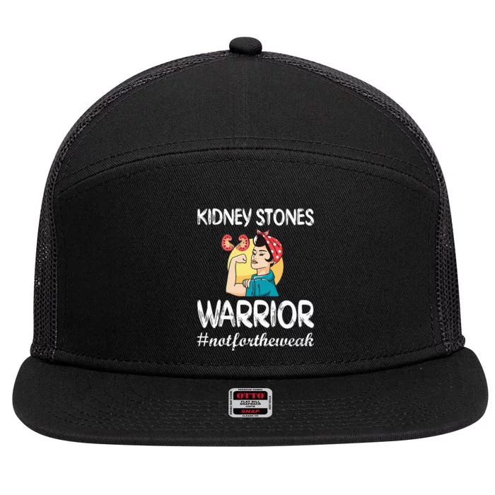 Kidney Stones Warrior Kidney Stone Surgery Kidney Awareness 7 Panel Mesh Trucker Snapback Hat