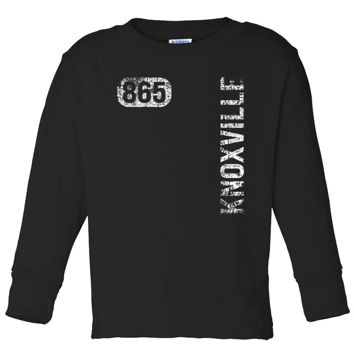 Knoxville Tennessee 865 Area Code Vintage Retro Toddler Long Sleeve Shirt