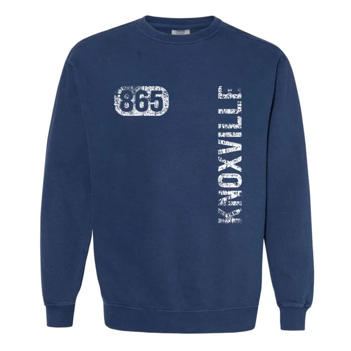 Knoxville Tennessee 865 Area Code Vintage Retro Garment-Dyed Sweatshirt