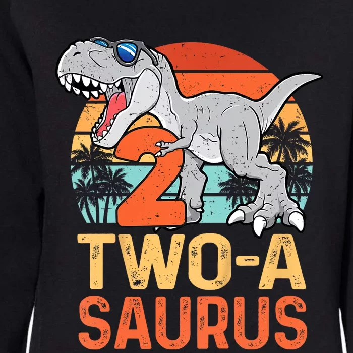 Kids Two A Saurus Rex 2nd Birthday Dinosaur 2 Year Old Womens California Wash Sweatshirt